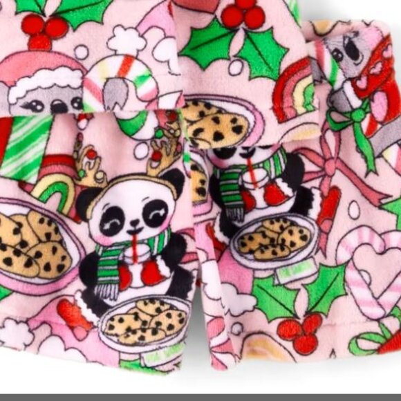 NWT The Children’s Place Girls Christmas Fleece Pajamas - pink admirer - Picture 5 of 7